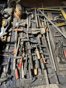 Group of Various Clamps and Measuring Sticks 