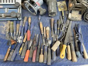 Group of Wood Chisels and Wood Carving Tools 
