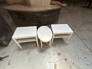 (3) White Wood End Tables with 