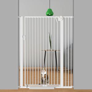($105.99)  59&#34; Extra Tall Cat Gate for Doorway, 33.5-36.2&#34; Wide Pressure Mounted High Pet Dog Gate, Auto Close Safety Gate for Indoor Stairs,Doorways, Kitchen,New
