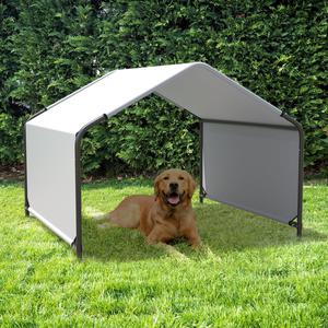 ($89.99)  Dog Shade Shelter Outdoor Gray Tent for Large Medium Small Dogs,Outdoor Dog House, Waterproof Sun Protection Dog Houses for Cats Pigs Chicken Duck Livestock (35.75&#34; L x 28&#34; W x 32&#34; H),Pre Owned