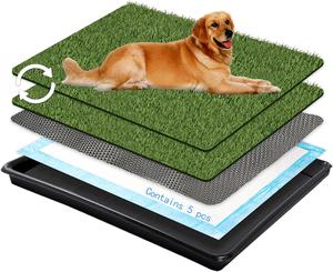 ($69.99)  Dog Grass Pad with Tray Large,35.5&#8221;&#215;23.6&#8221;Dog Grass Large Patch Potty Arificial Grass Dog Potties for Apartment and Patio Training Outdoor and Indoor Use,New