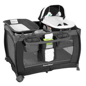 ($150.99)  Pamo Babe Playard Deluxe Nursery Center, Foldable Playpen for Baby &#38; Toddler, Bassinet, Mattress, Changing Table for Newborn (Grey),Partially damaged