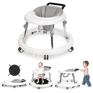 ($99.99)  Baby Walker Foldable with 9 Adjustable Heights, Baby Walkers and Activity Center for Boys Girls Babies 6-12 Months, Baby Walker and Bouncer Combo with Wheels Portable Anti-Rollover,New