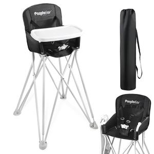PandaEar Portable High Chair for Babies and Toddlers, Foldable HighChair with Tray, Baby Travel Dining Chair for Indoor &#38; Outdoor -Black,Open Box