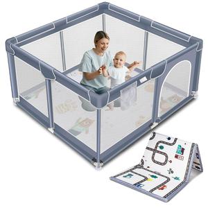 ($75.99)  Suposeu Baby Playpen with Mat, Portable Baby Play Yard for Toddler, Safety Baby Gate playpen with Soft Breathable Mesh, Indoor and Outdoor, Large Kids Activity Centery,New