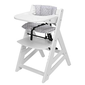 ($129.99)  Wooden High Chair, Convertible Feeding Chair for Babies and Toddlers, Adjustable 3-in-1 Eating Chair, Easy to Clean, with Removable Tray, for 6M+, White,New