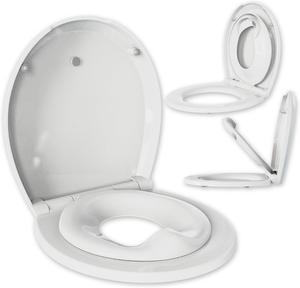 ($54.99)  Quick Flip Round Toilet Seat with Built-In Potty &#38; Splash Guard for Toddler Training, Slow Close - Jool Baby,New
