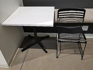 Square Table with Metal Frame &#38; (1) Metal Chair, 30&#34; x 30&#34; x 30&#34;H