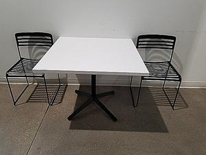 Square Table with Metal Frame &#38; (2) Metal Chair, 36&#34; x 36&#34; x 28&#34;H