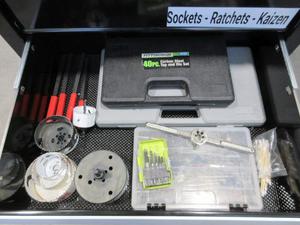 Tap Wrench, Hole Boring Bits, Rethreading Files and Pittsburgh 40-Piece Tap &#38; Die Set 