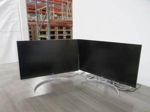 (2) LG 27&#34; 27UN850 Monitors with Power Supply and Pluggable Display Link 