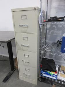 Metal 4-Drawer Vertical File Cabinet - 15&#34; x 22&#34; x 52&#34; 
