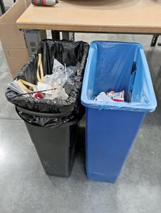U-Line Slim Waste Bins - Blue and Black 