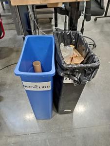 U-Line Slim Waste Bins - Blue and Black 