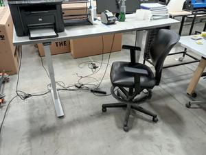 ESI Ergonomic Sit-to-Stand Desk with Rolling Office Chair - 72&#34; x 24&#34; x 39&#34; 
