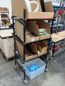 Flex Craft 3-Shelf Rolling Cart Includes Assorted Packing Materials - 28&#34; x 24&#34; x 70&#34; 