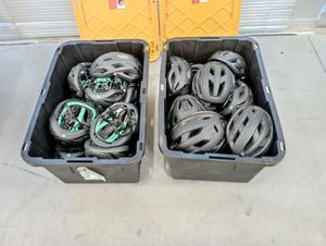Group of Assorted Bicycle Road Helmets 