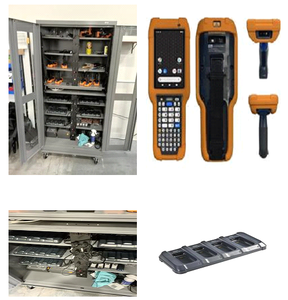 Group of Honeywell International Inc. CK65 Hand-Held Computers with Batteries, Charging Cradles and Orange Boots (Laptops Sold Separate, Zebra Printers Sold Separate, Stock Photo Used for Reference Only) 