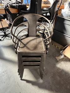(4) Stackable Metal Chairs 