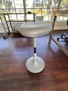 White Vinyl Upholstered Backless Bar Stool 