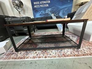 Wood Top Industrial Style Coffee Table 