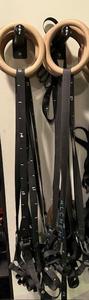 Group of Gym Training Rings with Wall Mounts