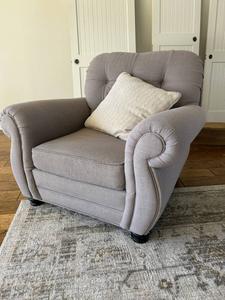 Grey Fabric Upholstered Accent Chair 
