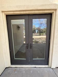 Double-Paned Glass Patios Doors with Blinds Hardware 
