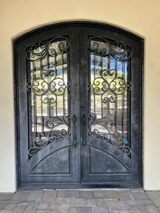 Double-Arch Iron Entry Door 
