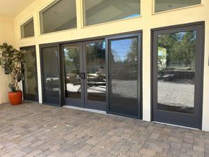 4-Pane Sliding Patio Doors with Hardware, Exterior Screen Doors and Tracking 