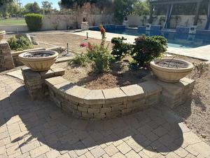 Large Section of Decorative Brick Retaining Wall (Brick Wall Only)