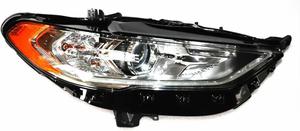 ($106.99) New - Halogen Headlight Assembly for Ford for Fusion 2017 2018 2019 2020 Right Passenger Side Front Head Lamp Replacemnt w/Factory LED DRL Clear Lens Chrome Housing (Right Passenger Side)