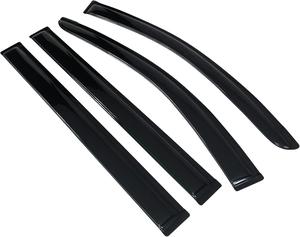 Open box - Window Visors Compatible with 2008-2016 Chrysler Town Country 2008-2020 Dodge Grand Caravan, Dark Smoke Acrylic Wind Sun Rain Vent Guards 4PC by IKON MOTORSPORTS, 2009 2010 2011 2012 2013 2014 2015
