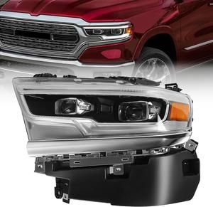 New - FIONE for Dodge Ram 1500 LED Headlight Assembly 2019 2020 2021 2022 Black Cover With Condenser Lens OE Style Headlamp Assemblies for 5th ASV AFS Left Driver Side 68316085AD CH2502321
