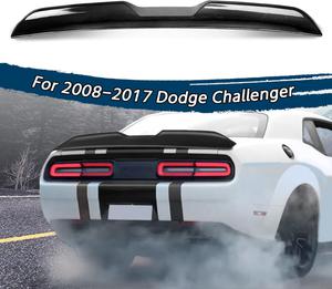 Open box - Rear Spoiler Compatible with 2008-2017 Challenger Demon Style Rear Trunk Lip Spoiler Wing,Without Camera (Carbon Fiber Style)