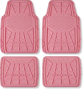 Open box - Skechers Car Floor Mats,Heavy Duty Rubber Car Mats Pink 4 Piece Automotive Floor Mats-Waterproof Car Mats All Weather for Most Sedan, SUV, Truck (Pink)
