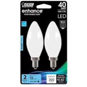 (6) Feit Electric 40-Watt Equivalent B10 E12 Candelabra Dimmable Filament CEC Frosted Glass Chandelier LED Light Bulb, Daylight (2-Pack) (Preview Recommended)