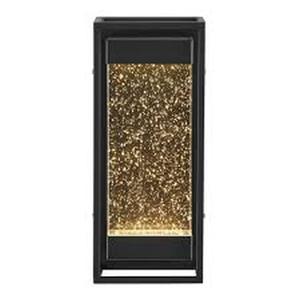 Hampton Bay Lindley 12.38 in.Modern 1-Light Matte Black Hardwired LED Outdoor Wall Light Sconce with Bubble Double Frame (1-Pack) (Preview Recommended)