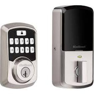 Kwikset Aura Satin Nickel Single Cylinder Electronic Bluetooth Keypad Smart Lock Deadbolt featuring SmartKey Security (Retail $169) (Preview Recommended)