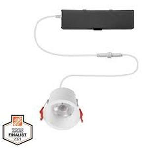 (2) Commercial Electric Trimless Integrated LED 3 in Round Canless Recessed Light for Kitchen Bathroom Livingroom, White Soft White (Preview Recommended)