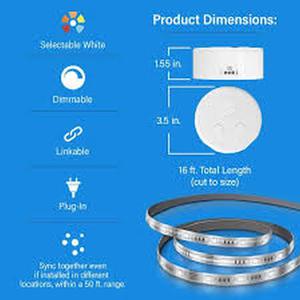 (2) Feit Electric 16 ft. Plug-In White Strip Light Cuttable Linkable Integrated LED Color Changing CCT Onesync Under Cabinet Light (Preview Recommended)