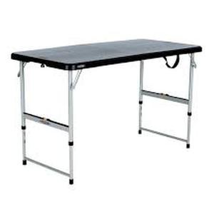 Lifetime 4 ft. One Hand Adjustable Height Fold-in-Half Resin Table; Black (Preview Recommended)