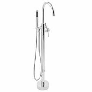 AKDY 1-Handle Freestanding Floor Mount Roman Tub Faucet Bathtub Filler with Hand Shower in Chrome (Retail $335) (Preview Recommended)