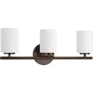Progress Lighting Replay Collection 22 in. 3-Light Antique Bronze Etched White Glass Modern Bathroom Vanity Light (Preview Recommended)