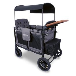 WonderFold W4 Luxe Quad Stroller Wagon - Charcoal Gray with Black Frame - W4LUX-GRY